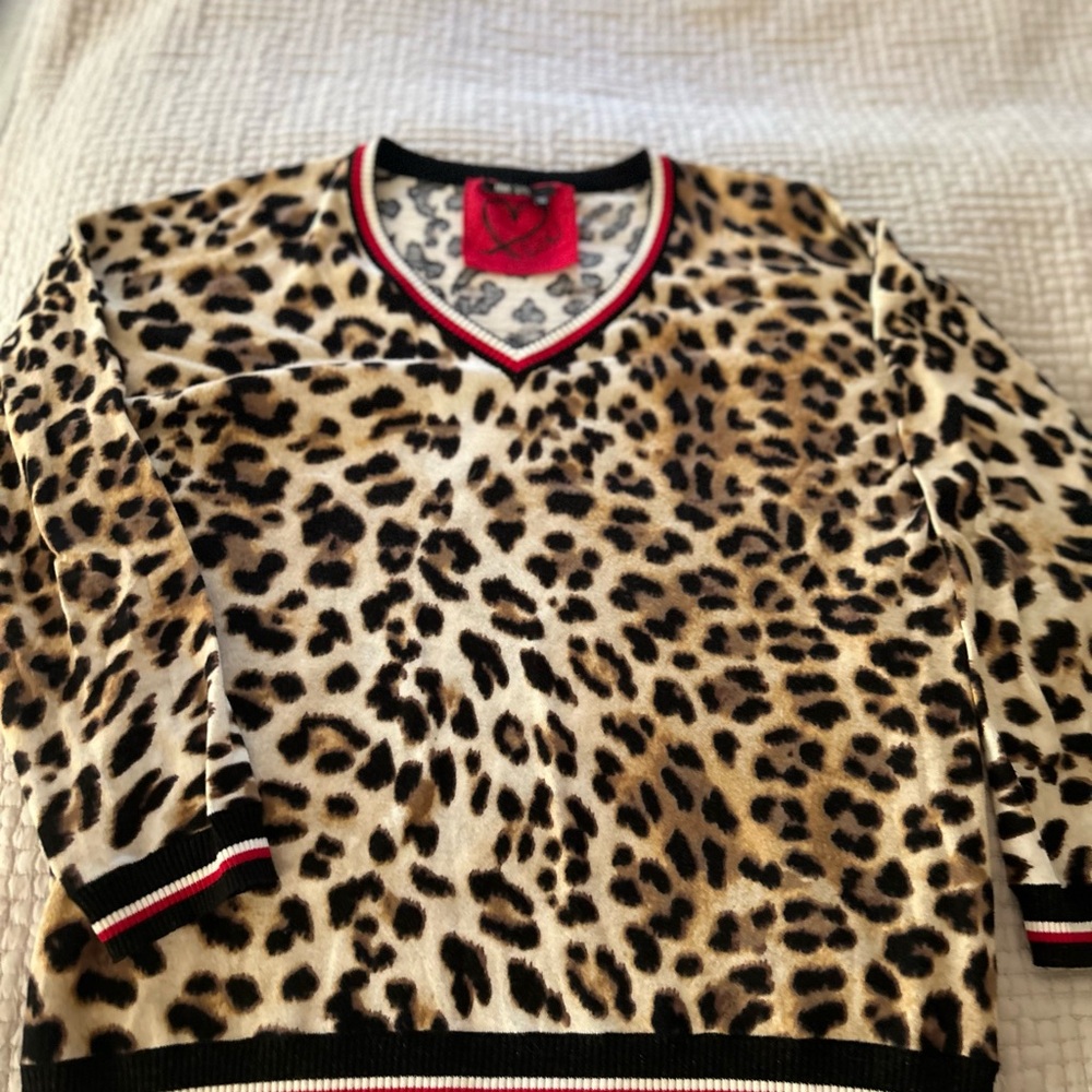 Leopard Print V-Neck Sweater